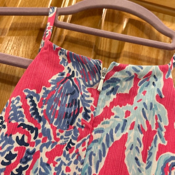 Lilly Pulitzer Pink Blue Floral Halter Top Size 4 Sleeveless Summer - Picture 9 of 11